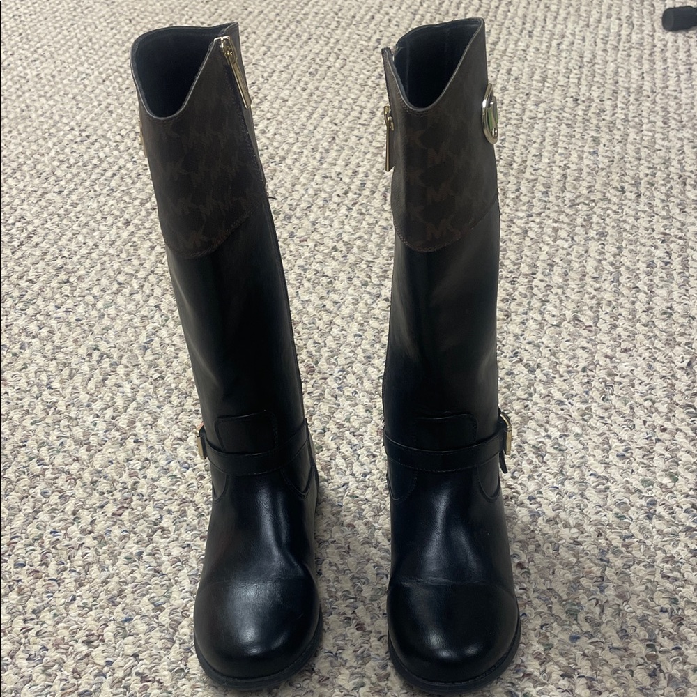 MICHAEL Michael Kors Black and Brown Kids Boots- only worn in the house lol